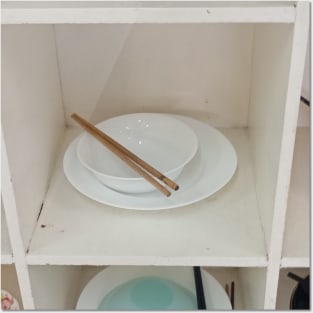 White Plates and Chopsticks Posters and Art